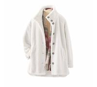 Generisch Long Coat Women's Winter Lightweight Cardigan Coat with Button Placket Lapel Collar Stylish Casual Outerwear for Everyday Women's Coat Dove Blue, White, XS