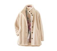 Generisch Long Coat Women's Winter Lightweight Cardigan Coat with Button Placket Lapel Collar Stylish Casual Outerwear for Everyday Women's Coat Dove Blue, beige, XXL