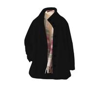 Generisch Long Coat Women's Winter Lightweight Cardigan Coat with Button Placket Lapel Collar Stylish Casual Outerwear for Everyday Women's Coat Dove Blue, black, 5XL