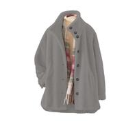 Generisch Long Coat Women's Winter Lightweight Cardigan Coat with Button Placket Lapel Collar Stylish Casual Outerwear for Everyday Women's Coat Dove Blue, gray, 3XL