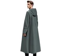 Generisch Long Raincoat, Waterproof Poncho Rain Jacket, Breathable Packwindbreaker, Lightweight Trench Coat, Outdoor Clothing, Unisex, Adults, turquoise, M