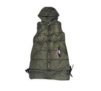 Generisch Long Vest with Hood Women's Lightweight Down Vest Outdoor Women's Quilted Vest Sleeveless Women's Vest Casual Hiking Vest Sporty Cardigan with Zip Thermal Vest Windstopper Winter Vest, Green
