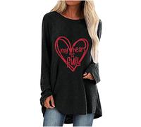 Generisch , Loose Comfortable Crew Neck Long Sleeve Top Rave Top Women, black, XL
