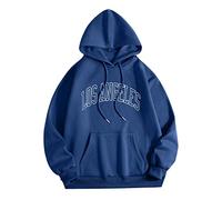 Generisch Los Angel Sweatshirt Men Women Letter Graphic Hooded Print Crew Neck Long Sleeve Sweatshirt Tops Hoodie Men White, blue, L