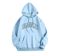 Generisch Los Angel Sweatshirt Men Women Letter Graphic Hooded Print Crew Neck Long Sleeve Sweatshirt Tops Hoodie Men White, lightblue, L