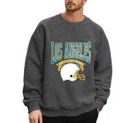 Generisch Los Angeles Sweatshirt Men's Print Crew Neck Pullover Long Sleeve College Tops Sporty Letter Print Long Sleeve Shirt Leisure Work Jumper Fashion Y2K Streetwear, O Grey, XXL