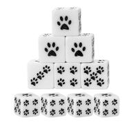 Generisch Lot De 10 Dés Patte De Chat - Dés À 6 Faces En Résine Avec Motif Empreinte, Accessoire Mignon Pour Jeu De Société Et JDR, Décoration Kawaii | Cadeau Pour Amoureux des Chats