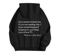 Generisch Love Person Behind Me When You Read This Happens To You Today Something Good Long Fleece Jacket, black, M