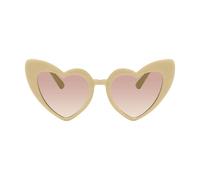 Generisch Love Shaped Sunglasses, Transparent Tinted Candy Coloured Glasses | Transparent Tinted Candy Coloured Glasses with UV Protection for Daily Life, Party and Holiday, Yellow Frame, Siehe