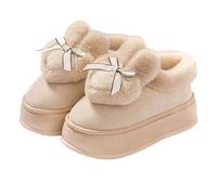 Generisch Love Slippers Women's Winter Warm Closed Platform Elevate Shoes Non-Slip Hut Shoes Valentine's Day Slippers Memory Foam Winter Shoes Slippers Felt Slippers for the Home, khaki, 6 UK