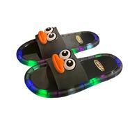 Generisch Luminous leisure slippers with cartoon sole for indoor and outdoor use - eye-catching accents make these slippers a real eye-catcher in everyday life, black, 8.5 UK
