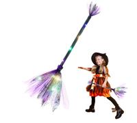 Generisch Luminous Witch Broom - Halloween Cosplay Props, Illuminated Costume Accessories, Sparkling for Children and Adults, Decoration for Trick or Treat, Broom Prop for