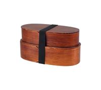Generisch Lunch Box for School, Wooden Meal Container | 2-Layer Food Container Lunch Box for Commuting Picnic School Camping Spring Strip Music Festival Fruits Sandwiches