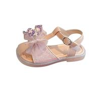 Generisch M 31 Rhinestone Butterfly Soft Baotou Princess Sandals Comfortable Non-Slip Beach Shoes Barefoot Shoes Baby, pink, 10.5 UK Child Narrow