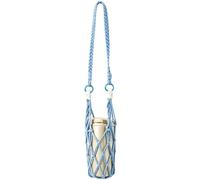 Generisch Macrame Bottle Holder Long Carrying Strap Hand Woven Portable and, blue, Siehe Beschreibung, See description