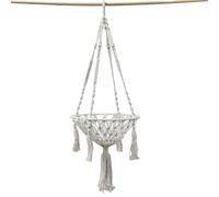 Generisch Macrame Cat Hammock, Macrame Hanging Chair in Boho Style, Cotton Rope, Sleeping Basket, Climbing Area, Desk, Bedside Table, Windowsill, Outdoor Use