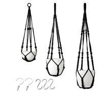 Generisch Macrame Plant Hanger, 3 Pieces, Hand-Woven Boho Baskets, Crochet Plant Hangers, for , Patio, Door, Balcony, Home Decoration