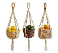 Generisch Macrame Plant Hanger for the Balcony, 3-Piece Plant Pot Holder, Boho Flower Pot Holder, for Garden, Kitchen, Home, Tenant, Office, Balcony, Living Room, Bedroom, Entrance, Patio