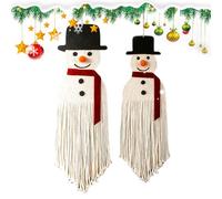 Generisch Macrame Wall Decoration - Christmas Chic Art Decorations | 2 Pieces Boho Wall Hanging | For Home Living Room Bedroom Apartment Dorm Children's Room Entrance Area Background