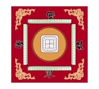 Generisch Mahjong Mat, Play Mat for Table, 27 x 27 Inch Playing Card Mat with Noise Reduction, Tile Play Mats, Retro Dice Game Tablecloth, Mahjong Accessories for Board and Tile Games