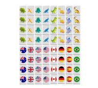 Generisch Mahjong Playset, Mahjong Game Pieces Set - Flag Pattern Game Blocks, 65 Pieces | Family Board Games, Game Blocks, Block Puzzle Games for Spring Picnic Party Supplies