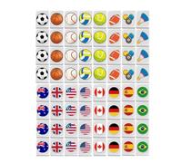 Generisch Mahjong Playset, Mahjong Tokens Set, 65 Pieces Flag Pattern Game Blocks - Stone Set for Family Celebrations, Block Puzzle to Escape by the Sea, Funny Board Games for a Spring Pick