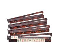 Generisch Mahjong Rack Set, 4-Piece Non-Slip , Mahjong Set in Tortoiseshell Look, for Community Centre, Home, Game Room, Family Party, Travel