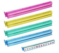 Generisch Mahjong Racks with Pushers - Clear Multicoloured Mahjong Pushers Racks, Mah Jongg Tile Rack and Pusher, Set of 4 Acrylic Storage Organisers, Board Game Accessories, Mah Jongg Accessories
