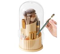 Generisch Make Up Brush Holder - Cosmetic Storage Box - 360° Rotating Storage Box with Lid for Cosmetic Brushes Travel Bathroom Dressing Table Organisation