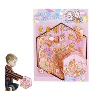 Generisch Make Your Own House Stickers - Cabin Scene Decals | 3D Effect Cartoon Scene Decals, Hand Account Stickers, Small Pet House Landscaping Sticker for Kids