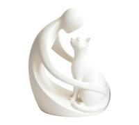 Generisch Man with Cat Figurine - A Touching Keepsake For Detailed Resin Statue as a Memorial Ornament for Deceased Pets | Perfect for Living Room Bedside Table Windowsill Id