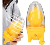 Generisch Manual Egg Shaker, 15 x 8 cm, Golden Egg Maker, Portable Egg Shaker, Egg Yolk White Mixer with Egg Cutter, Kitchen Aid, Hand Operated Centrifuge for Boiled Eggs