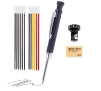 Generisch Marker Pen for Holes 2.8 mm Paint Pen with 12 Refills for the Long Tip Marker, for Engraving on Fabric, Wood, Tiles, Construction, Metal, Welding and