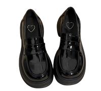 Generisch Mary Jane Elegant Shoes for Girls, Flat Ballet Flats, Plain British Style Princess Shoes for Wedding, Party, Activity, School, black, 3 UK