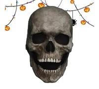 Generisch Maschera A Forma Di Teschio - Maschera Da Scheletro Decorazioneche Muove La Mascella | Travestimento Di Halloween Con Calotta Con Bocca Mobile Per Feste E Travestimenti Spaventosi