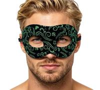 Generisch Masque Mascarade Homme Vénitien PVC Léger - Demi Visage 17.5 cm | Accessory Carnaval Bal Masqué Halloween Fête Déguisement Élégant Soirée Thème Festival Costume
