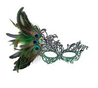 Generisch Masquerade Venetian Mask Women's Peacock Feathers Venetian Masks Women Sexy Lace Mask Carnival Costume Mask Face for Carnival Irish Easter Cosplay Party