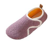 Generisch Matching Slippers for Adults Men and Women Suitable for Autumn and Winter with Thick Heels, Slip On Soles and Soft Floor Socks 190, purple, 4 UK
