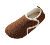Generisch Matching Slippers for Adults Men and Women Suitable for Autumn and Winter with Thick Heels, Slip On Soles and Soft Floor Socks 190, brown, 4 UK