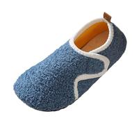 Generisch Matching Slippers for Adults Men and Women Suitable for Autumn and Winter with Thick Heels, Slip On Soles and Soft Floor Socks 190, blue, 4 UK