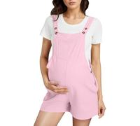Generisch Maternity Fashion Trouser Extension Women's Maternity Overalls Short Trousers Romper Jumpsuit Pregnancy Jumpsuit Outfits Black Jeggings Women, red, L