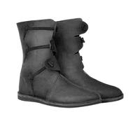 Generisch Medieval Boots Men's Renaissance Knight Prince Shoes Vintage PU Leather Boots Short Sole Shoes Role Play Pirate Clothing Accessories for Halloween Cosplay Costume, black, 10 UK