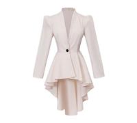 Generisch Medieval Cat Tarot Cards Women's Jacket Medieval Retro Gothic Tailcoat Long Sleeve Tailcoat Shirt Kids Body Superhero Costumes Halloween Cosplay Costumes (White, M)