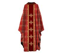 Generisch Medieval Cosplay Costumes for Stage Performance with Long Skirt Loose Digital Print Elegant Clothing for Events (Red, XXXL)