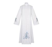 Generisch Medieval Costume Robe Men's Halloween Priest Uniform Round Neck with Prints Priest Robe Plain Long Sleeve Medieval Clothing for Cosplay Stage Performances