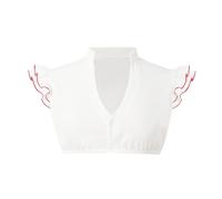 Generisch Medieval Dress Plus Size 4XL Women's Dirndl Blouse Lace Costume Blouse Short Sleeve White Oktoberfest V-Neck 34 54 Deku Cosplay Costume Combat Suit, Red-b, L