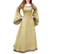 Generisch Medieval Dynasty Medieval Dress for Women, Irregular Fit Long Sleeve Cosplay Maxi Dress Himouto Umaru Chan Cosplay Costume, brown, 4XL
