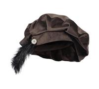 Generisch Medieval Hat | 62 cm Tudor Soft Feather Beret, Elizabethan and Medieval Headpiece - for Halloween Party as well as