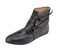 Generisch Medieval Men's Low Heel Ankle Boots for Comfortable Everyday Wear - Classic Slip On Durable Material, black, 9.5 UK