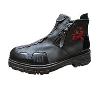 Generisch Medieval Shoes Men's Cosplay Medieval Motorcycle Boots Distressed Combat Biker Boots Renaissance Motorcycle Boots Gothic Vintage Cowboy Boots Clothing Trainers, red, 10 UK